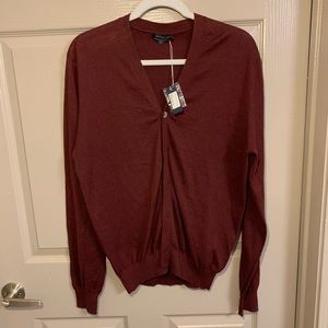 NWT SUIT SUPPLY cashmere burgundy cardigan sweater